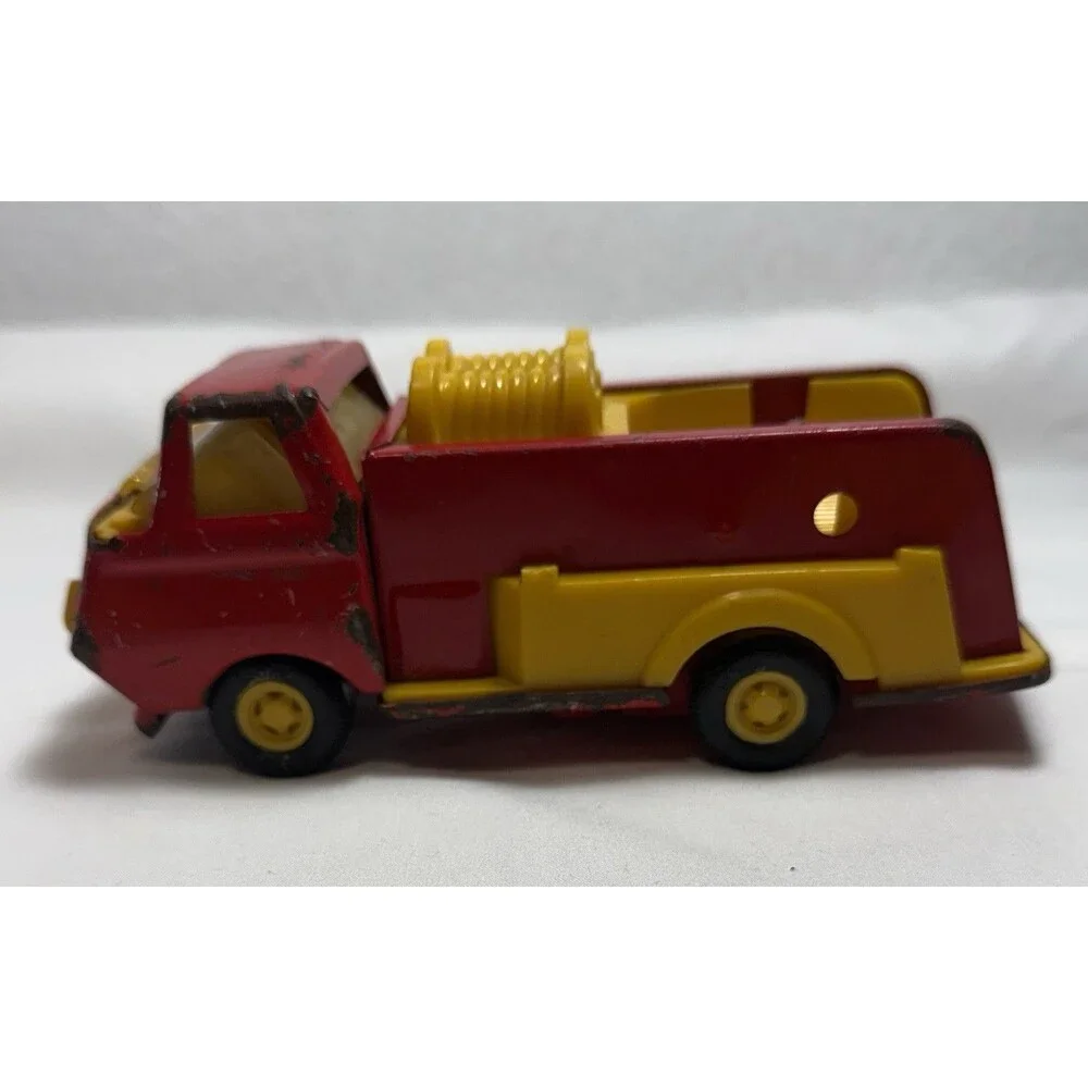 Vintage Tonka 55250 Mini Pumper Fire Truck Red Yellow Pressed Steel 6”